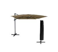 Parasol déporté MOLOKAI rectangulaire 3x4m taupe + housse