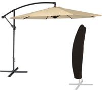 Parasol déporté OAHU rond 3,50m de diamètre beige + housse