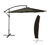 Parasol déporté oahu rond 3,50m de diamètre gris + housse