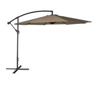 Happy Garden Parasol déporté OAHU rond 3,50 m – Taupe – avec manivelle, inclinable et rabattable