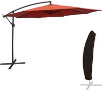 Parasol déporté OAHU rond 3,50m de diamètre terracotta + housse