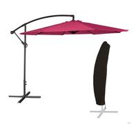 Parasol déporté OAHU rond 3m de diamètre fuchsia + housse