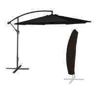 Parasol déporté OAHU rond 3m de diamètre noir + housse