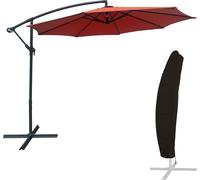 Parasol déporté OAHU rond 3m de diamètre terracotta + housse