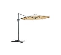Outsunny Parasol déporté octogonal inclinable parasol rotatif 360° avec pied en croix 8 beleines manivelle inclus châssis alu. acier Ø 3 x 2,5H m beige