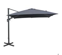 Parasol déporté orientable 360° inclinable gauche droite 3 x 3 m Orient Gris