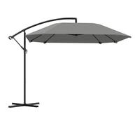 Outsunny Parasol Déporté, Parasol de Jardin Extérieur Inclinable, avec Base, Manivelle, Toile Polyester 180 g/m², Protection UV UPF50+, 304 x 260 x 245 cm, Gris Foncé