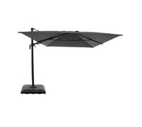 Parasol déporté rectangulaire 3x4m + housse et dalles à lester 98x98cm anthracite - Ombrea