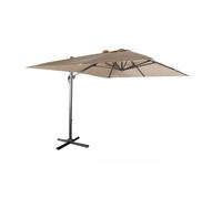 Alice's Garden - Parasol déporté rectangulaire 3x4m - Wimereux- Beige - Parasol excentré inclinable et rotatif à 360°.