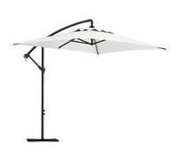Parasol déporté rectangulaire dim. 294L x 193l x 250H cm pied en croix crème Blanc G