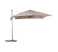 Parasol déporté rectangulaire ""Équador"" Taupe 4 x 3m en aluminium et polyester - Hespéride