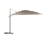 Parasol déporté rectangulaire multi-toile ""Melhia"" lin 4 x 3m en aluminium acier et oléfine - Hespéride