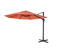 Parasol Déporté Rond 3 M Orientable Inclinable Structure En Aluminium Et Acier Toile En Polyester Terracotta 04_0007992