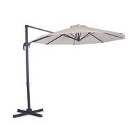 Parasol déporté rond 3 mètres de diamètre - 360°C pivotant - Voile Protection UV Indice 50+ - Beige - Parasol Bardolino