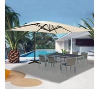 Parasol Déporté Rotatif 360 Calvi Écru 3x4 M Avec Housse
