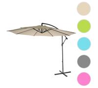 Parasol déporté semi-pro Acerra, protection contre le soleil, 3m inclinable ~ crème sans support