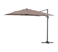 Parasol déporté ""Sun 3"" - 3 x 3 m - Taupe
