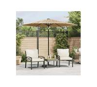 vidaXL Parasol carré avec LED mât en acier brun 268x268x226 cm
