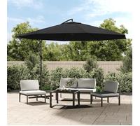 vidaXL Parapluie avec mât en aluminium 350 cm noir