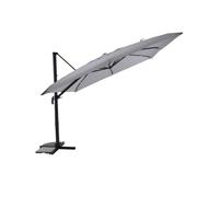 Parasol déportée 3 x 3 m inclinable 5 positions gris clair - jardideco