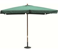 Parasol d'extérieur 3 x 3 m avec mât central en bois et toile à bordure Arlecchino - Vert