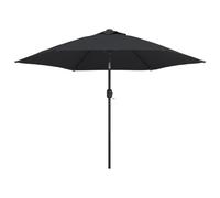 Parasol D'extérieur Avec Led Et Mât En Acier 300 Cm Noir Helloshop26 02_0008176 Multicolore
