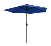 Parasol D'extérieur Avec Led Et Mât En Aluminium 270 Cm Bleu Helloshop26 02_0008076 Multicolore