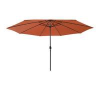 Parasol D'extérieur Avec Led Et Mât En Métal 400 Cm Orange Helloshop26 02_0008185 Multicolore