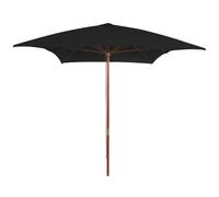 Parasol D'extérieur Avec Mât 200 X 300 Cm Bois Noir Helloshop26 02_0008258 Multicolore