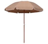 Parasol d'extérieur avec mât en acier 240 210 x 210 x 230 cm taupe