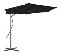 Parasol D'extérieur Avec Mât En Acier 300 X 230 Cm Noir Helloshop26 02_0008206 Multicolore