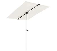 Helloshop26 Parasol déporté rectangulaire - Blanc sable