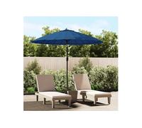 vidaXL Parasol 270 cm avec mât en aluminium – Bleu azur