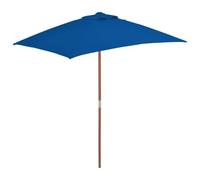 Parasol D'extérieur Avec Mât En Bois 150 X 200 Cm Bleu Helloshop26 02_0008254 Multicolore