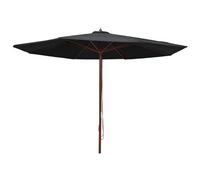 Parasol D'extérieur Avec Mât En Bois 350 Cm Noir Helloshop26 02_0008253 Multicolore