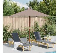 Parasol d'Extérieur avec Mât en Bois Pare-soleil Abri de Soleil Sable vidaXL