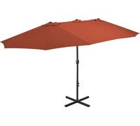 Parasol d'extérieur avec poteau en aluminium terre cuite