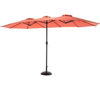 Parasol d'extérieur double face de 4,5 mètres, de forme rectangulaire, avec manivelle (sans pied)