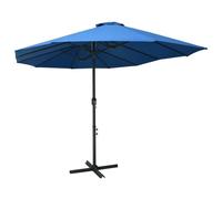 Parasol d'extérieur et poteau en aluminium 460x270 cm Bleu
