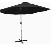 Parasol d'extérieur et poteau en aluminium 460x270 cm Noir