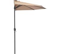 Parasol d'extérieur, parasol de jardin, parasol demi-rond, parasol suspendu avec mât en aluminium, baleines en acier, dimensions 300 x 150 x 253 cm (L x l x H), couleur taupe, idéal pour terrasse ou p