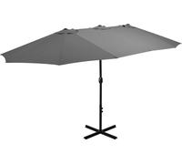 Parasol d'extérieur poteau en aluminium 460x270 cm anthracite