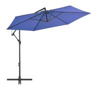 vidaXL Parapluie avec mât en aluminium 300 cm bleu