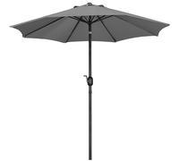 Parasol, diamètre 270 cm, parasol de terrasse, parasol de jardin, parasol de balcon inclinable, parasol à manivelle, protection solaire UPF 50+, gris