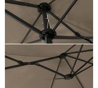 Parasol double 2x4m LINAI taupe