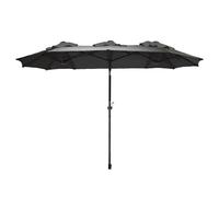 Parasol double avec manivelle 300 x 150 cm - Anthracite ou naturel - XL Parasol de jardin avec articulation articulée - Protection UV 50+ pour terrasse, jardin, grand angle d'inclinaison réglable