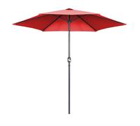 Parasol droit 3m inclinable à manivelle en aluminium rouge - Oviala Matera