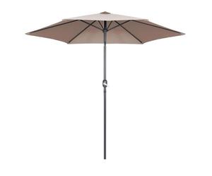 Parasol droit 3m inclinable à manivelle en aluminium taupe Matera - Oviala