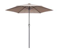 Parasol droit 3m inclinable à manivelle en aluminium taupe - Oviala Matera