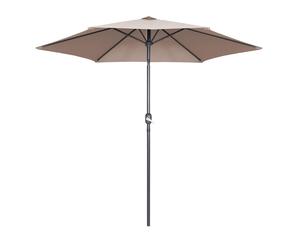 Parasol droit 3m inclinable à manivelle en aluminium taupe - Oviala Matera